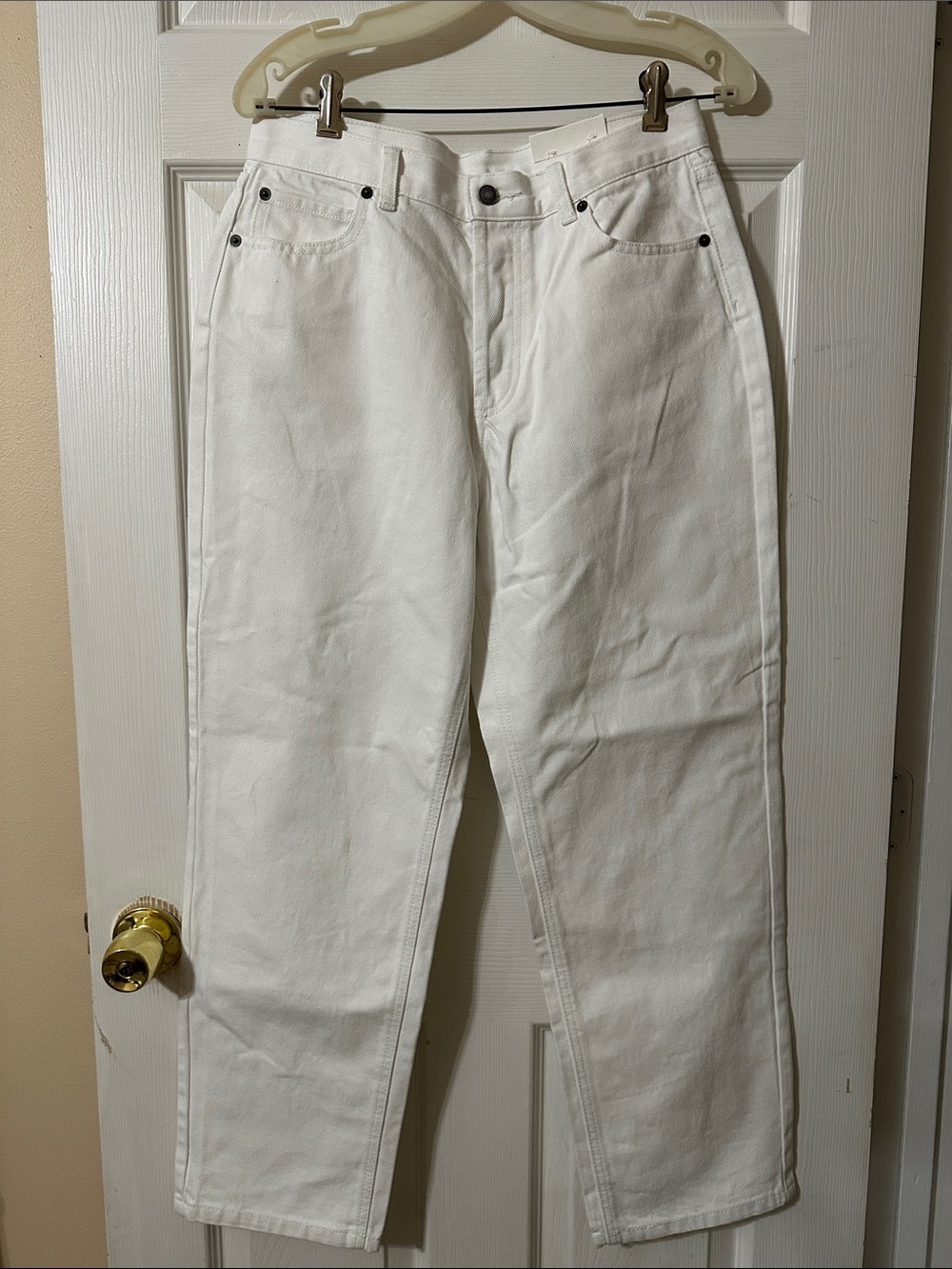 Straight Leg Women's Jeans - White